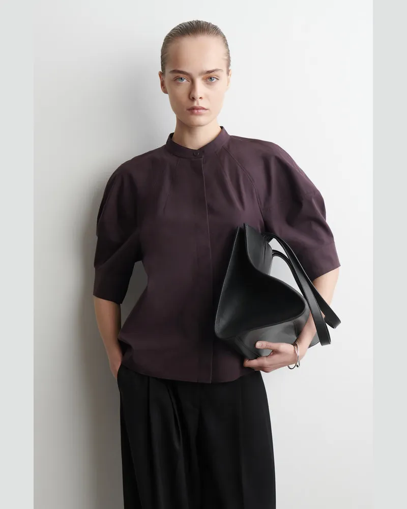 COS Baumwollbluse Mit Puffärmeln Lila
