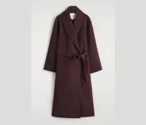 Langer Mantel Aus Doubleface-Wolle Mit Gürtel