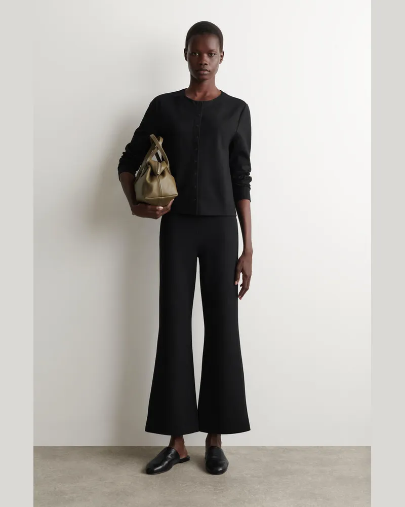COS Jersey Flared Trousers Schwarz