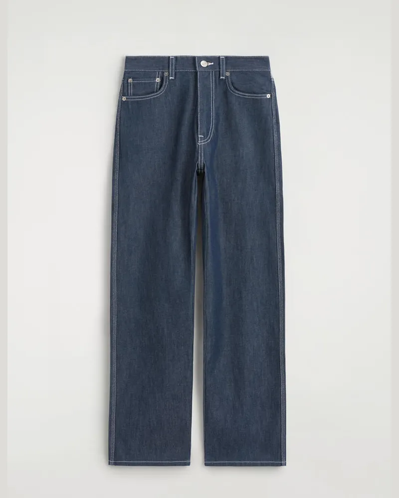 COS Chord Jeans Mit Geradem Bein Und Steppnähten Blau