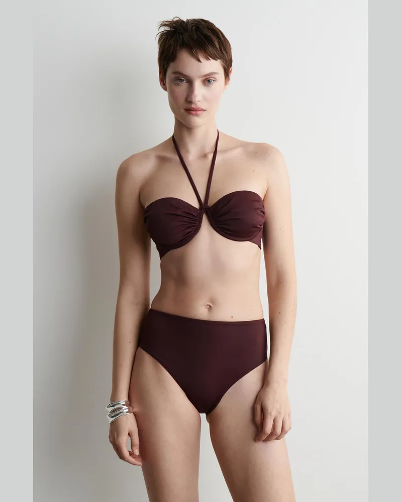COS Neckholder-Bikinioberteil Mit Bügeln Und Raffungen Rot