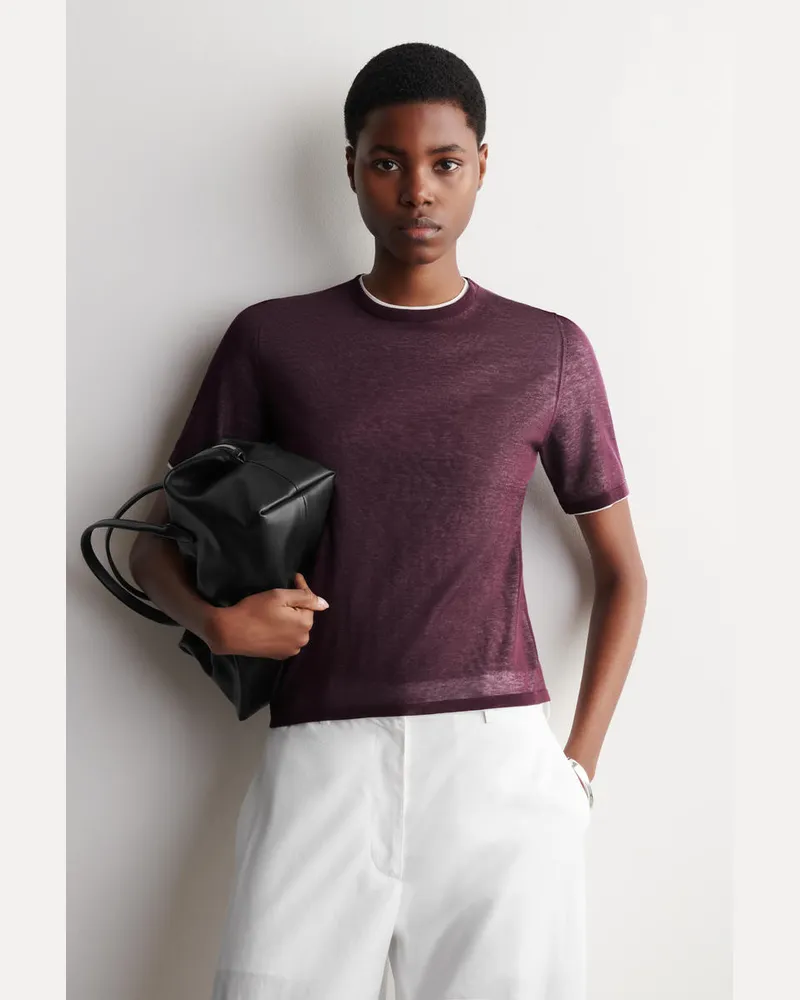 COS Mehrlagiges Gestricktes T-Shirt Rot