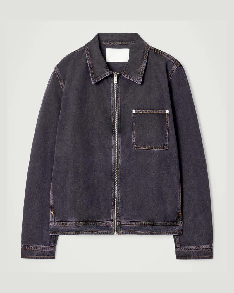 COS Kastenförmige Jeansjacke Mit Reissverschluss Lila