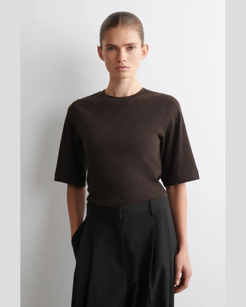 COS T-Shirt Aus Baumwolle Braun