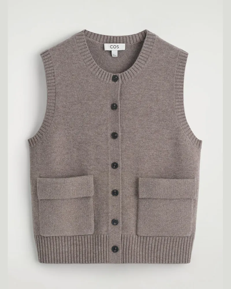COS Weste Aus Merinowolle Mit Knöpfen Beige