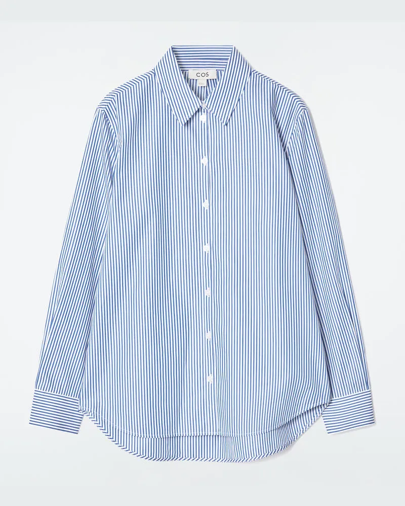 COS Hemd Mit Abgerundetem Saum Und Normaler Passform Blau
