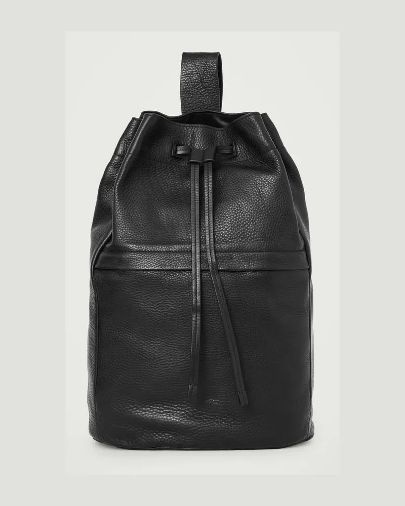 COS Duffle Bag Mit Kordelzug - Leder Schwarz
