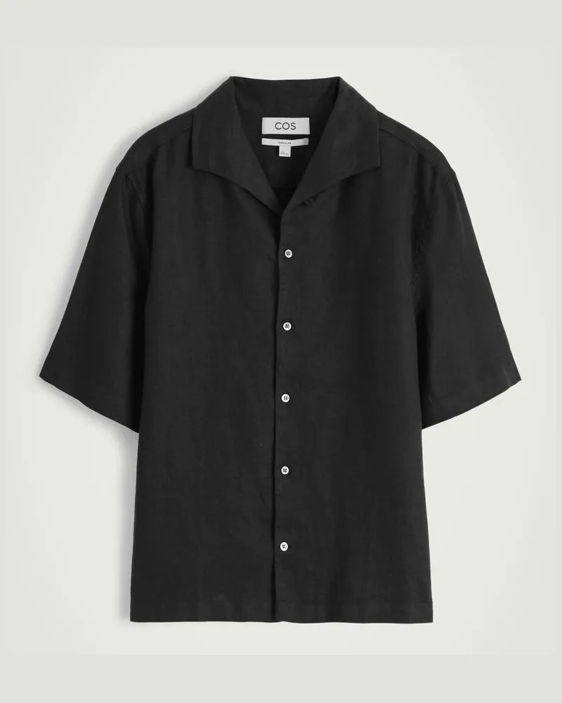 COS Kurzarmhemd Aus Leinen Schwarz