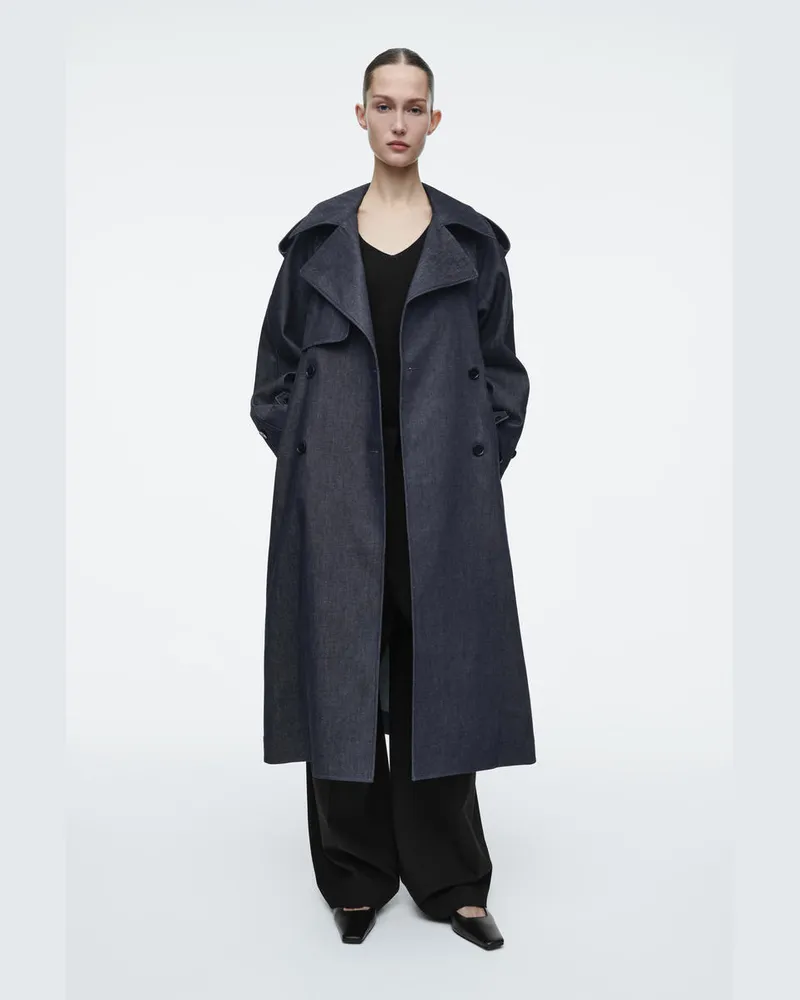 COS Oversized-Trenchcoat Aus Denim Blau