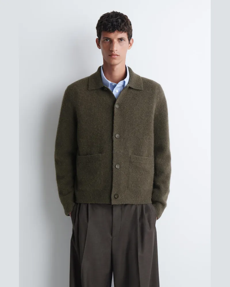 COS Strukturierter Cardigan Mit Kragen Braun
