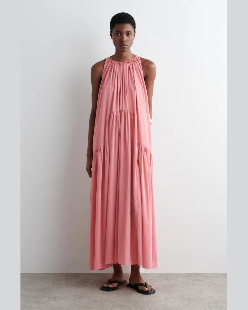 COS Neckholder-Maxikleid Mit Raffungen Rosa