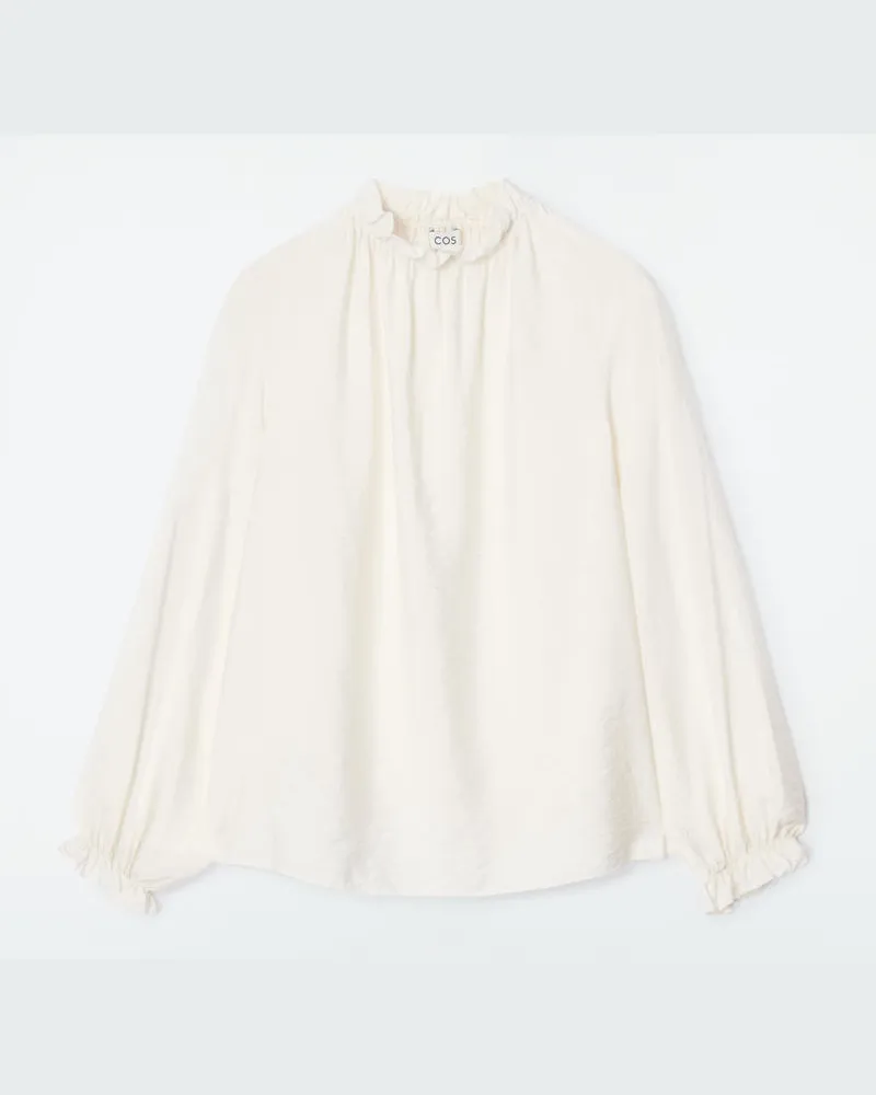 COS Bluse Mit Stehkragen Und Raffungen Beige