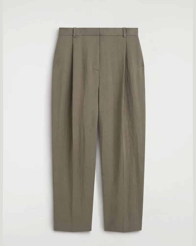 COS Fliessende Hose Mit Geradem Bein Und Falten Beige