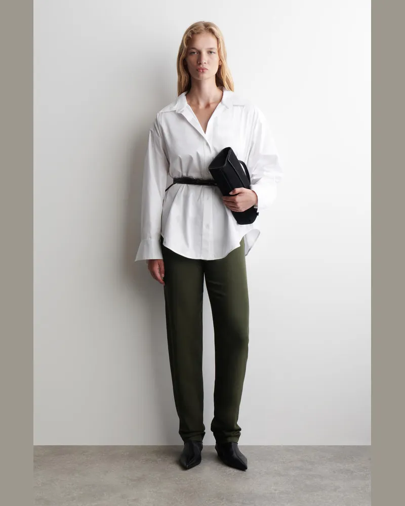 COS Hose Mit Schmalem Bein Und Elastischem Bund Grün