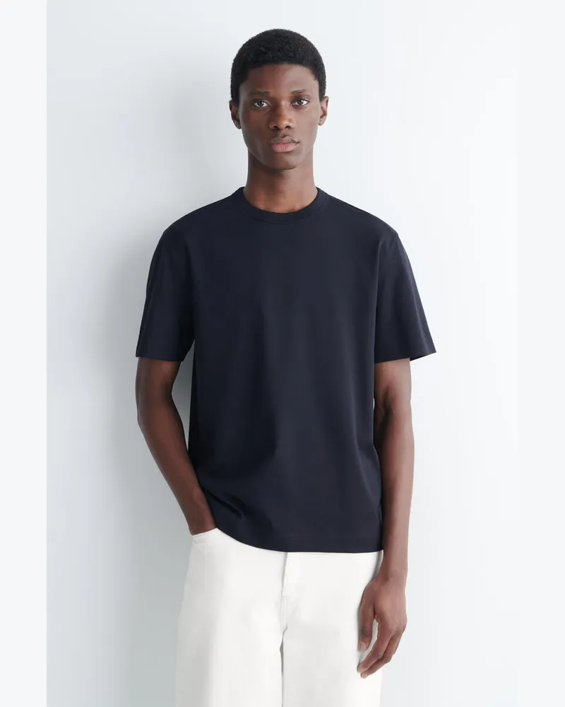 COS T-Shirt Aus Baumwolle Mit Rundhalsausschnitt Blau