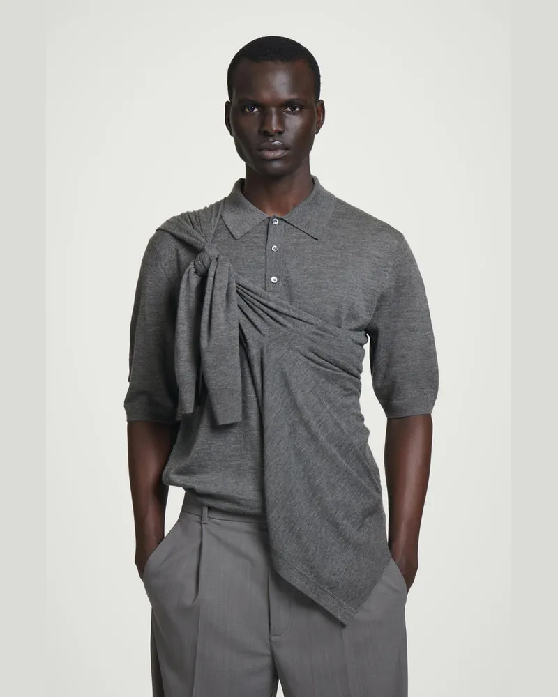 COS Mehrlagige Strickjacke Aus Feinem Kaschmir Grau