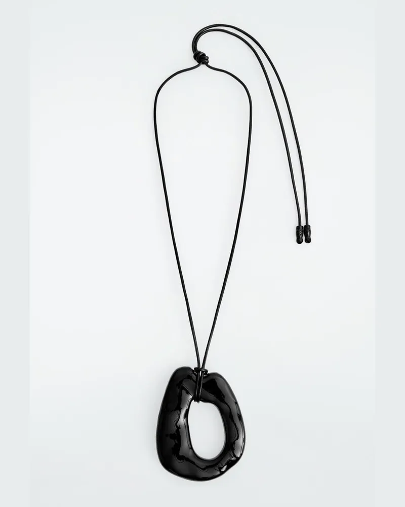 COS Lederkette Mit Anhänger Schwarz