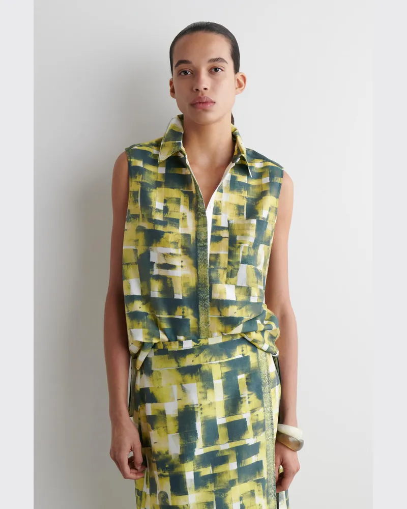 COS Ärmelloses Hemd Mit Print Gelb