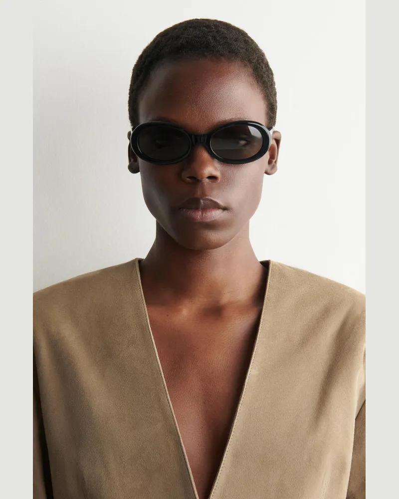 COS Ovale Sonnenbrille Schwarz