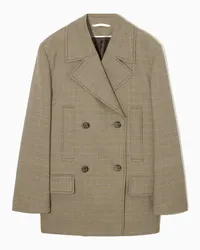 COS Zweireihiger Blazer Mit Karomuster Braun