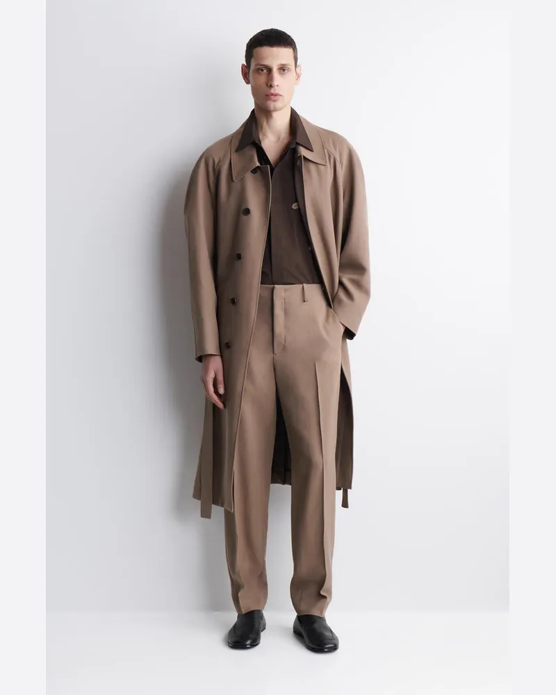 COS Hose Mit Schmaler Passform Aus Fließendem Twill Beige