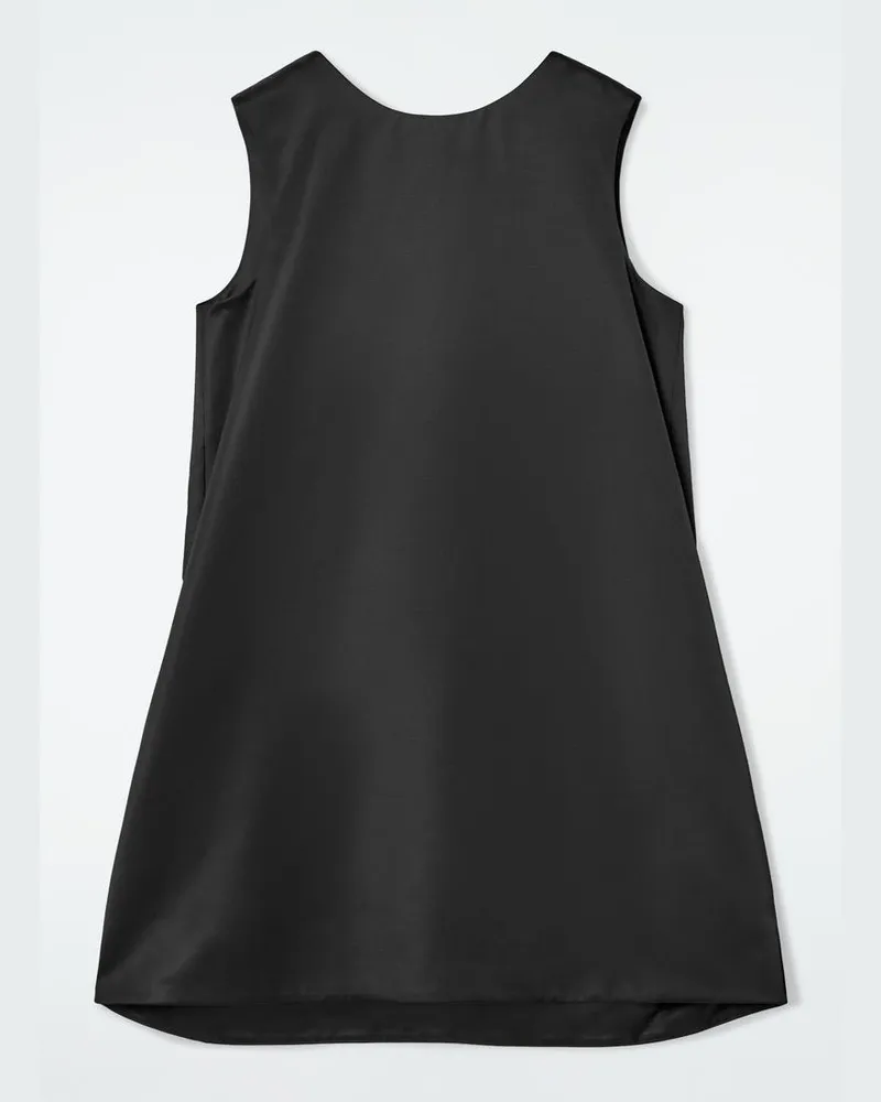 COS Minikleid Aus Satin Mit Racer-Ausschnitt Schwarz