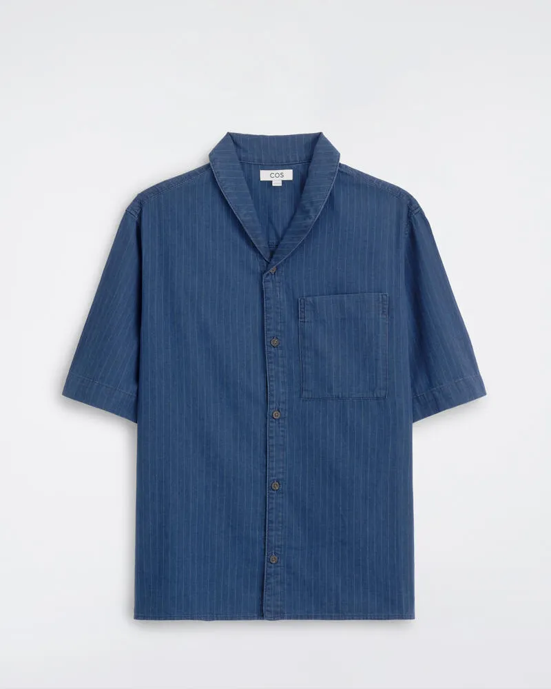 COS Jeanshemd Mit Nadelstreifen Blau