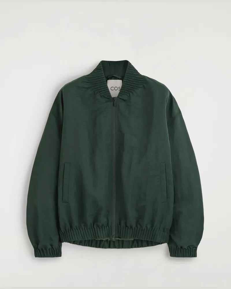 COS Bomberjacke Aus Nylon Mit Raffungen Grün
