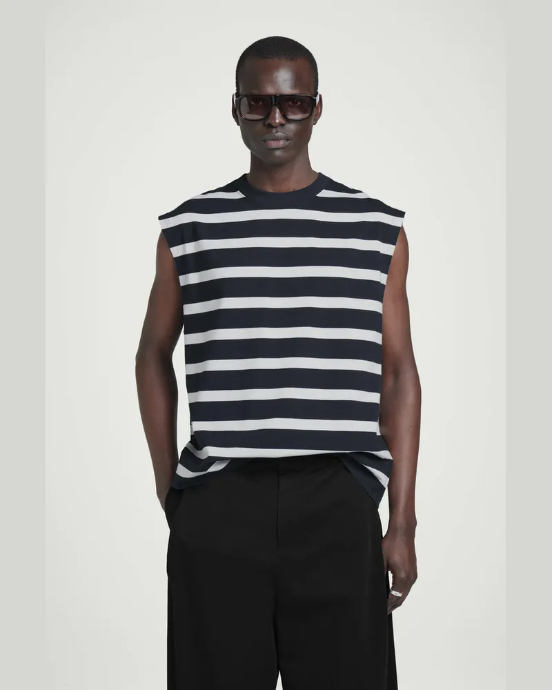 COS Lockeres Tanktop Aus Baumwoll-Crêpe Blau