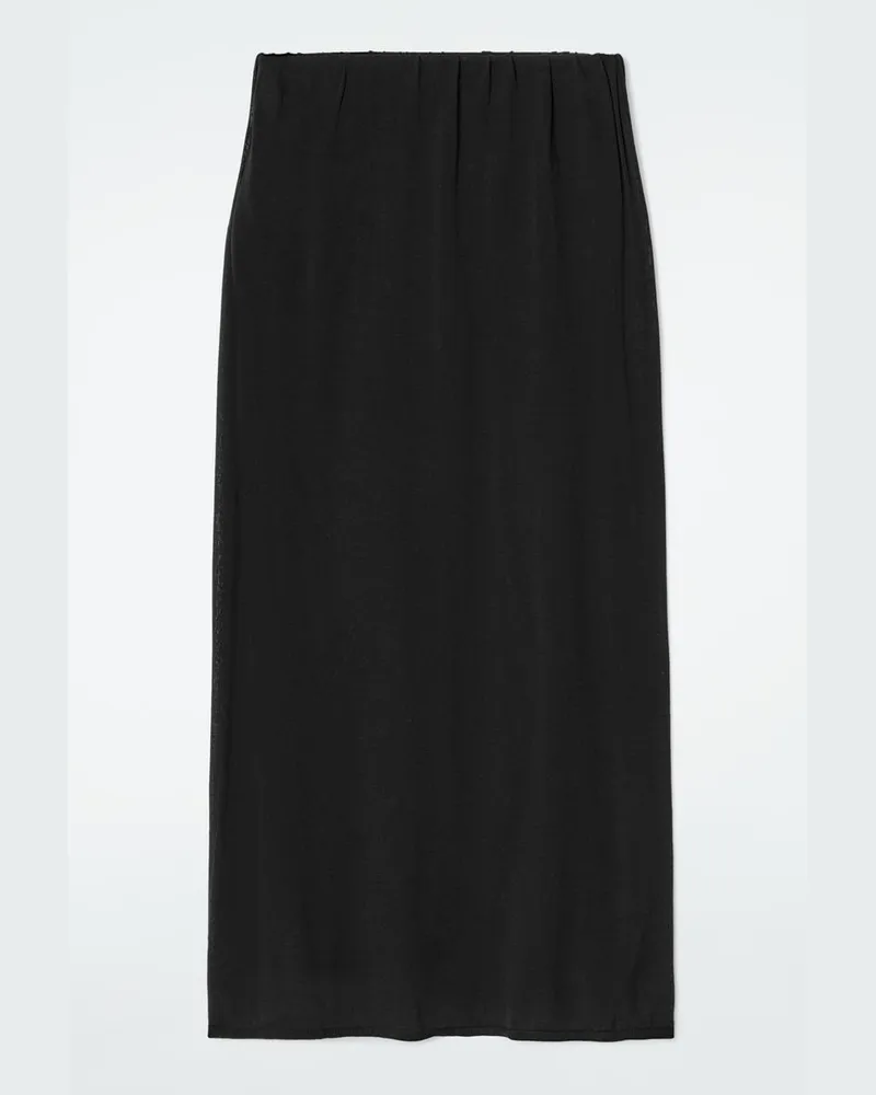 COS Durchscheinender Strickrock Schwarz