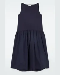 COS Voluminöses Ärmelloses Midikleid Navyblau