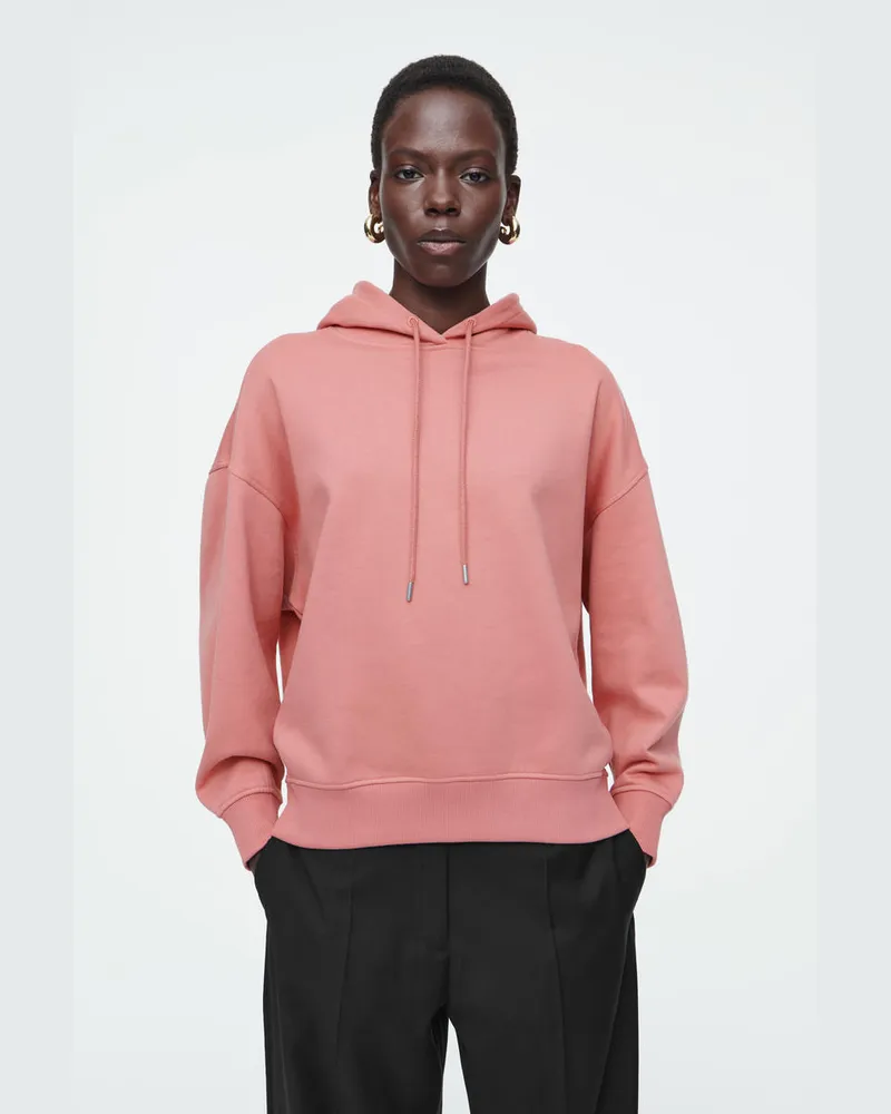 COS Kapuzenpullover Aus Baumwolljersey Rosa