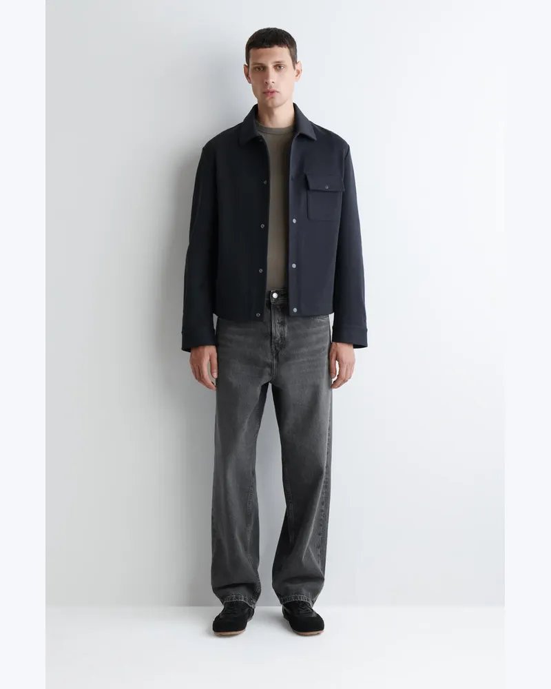 COS Hemdjacke Aus Jersey-Twill Blau