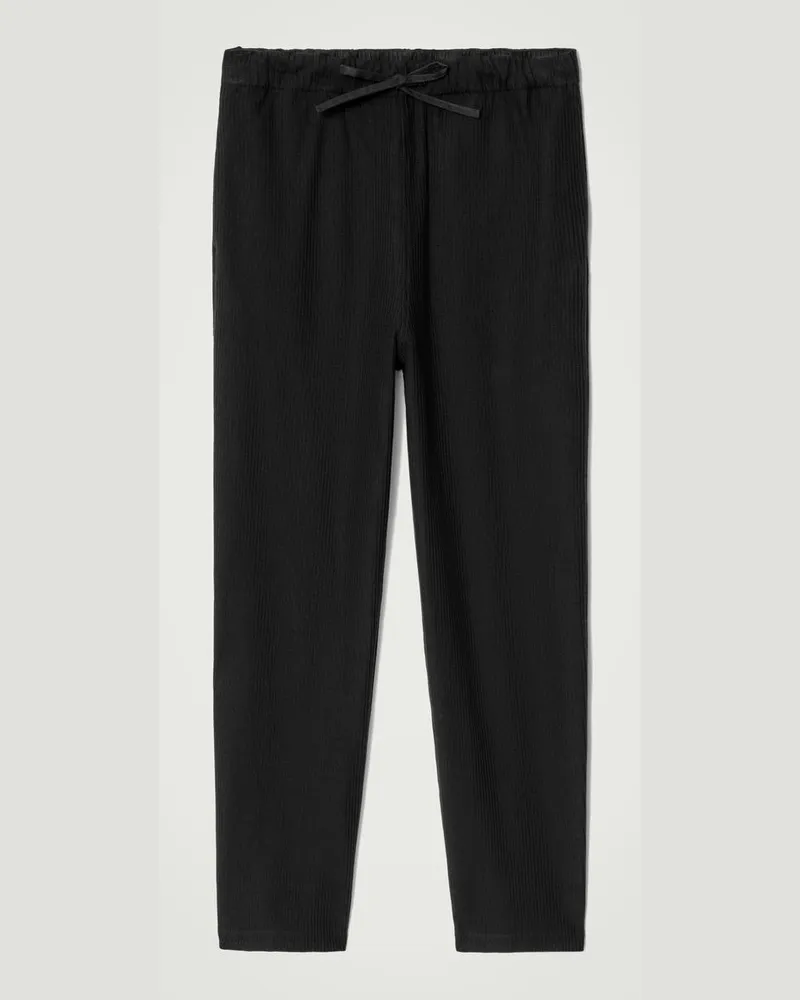 COS Gerippte Jogginghose Aus Jersey Schwarz