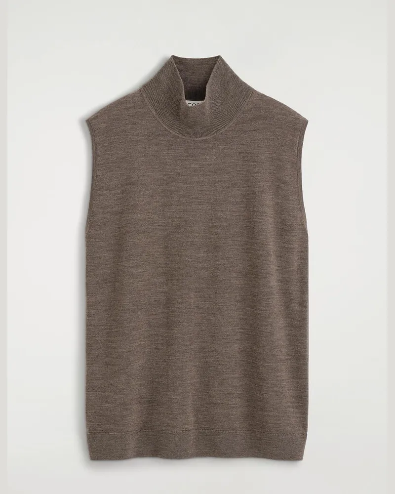 COS Pullunder Aus Merinowolle Mit Kragen Beige