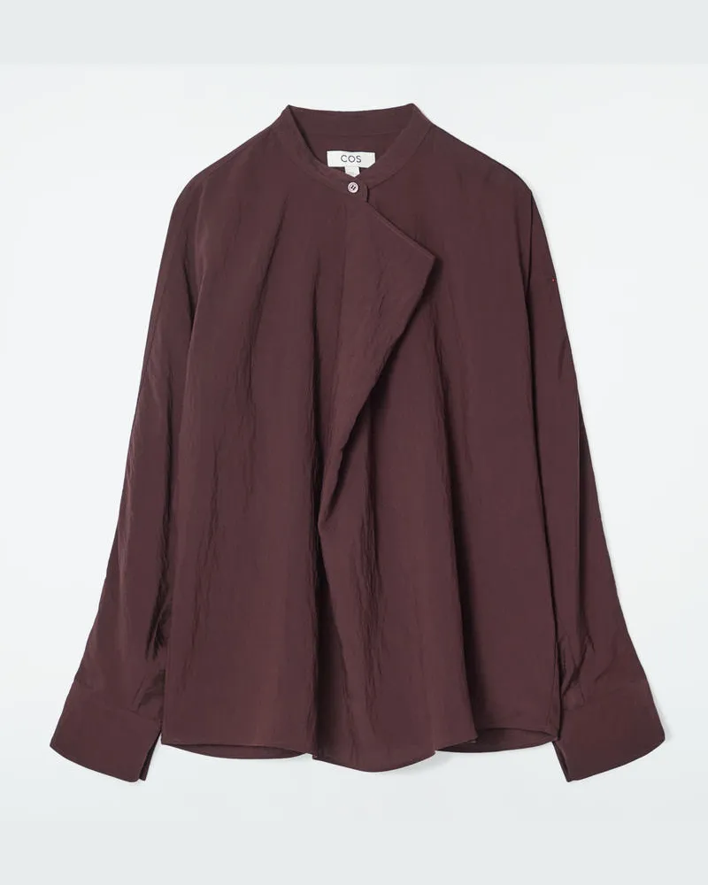 COS Bluse Mit Drapierter Partie Rot