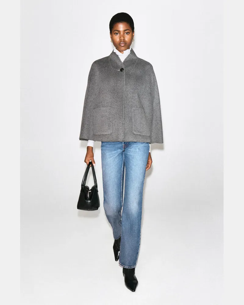 COS Cape Aus Doubleface-Wolle Mit Schalkragen Grau