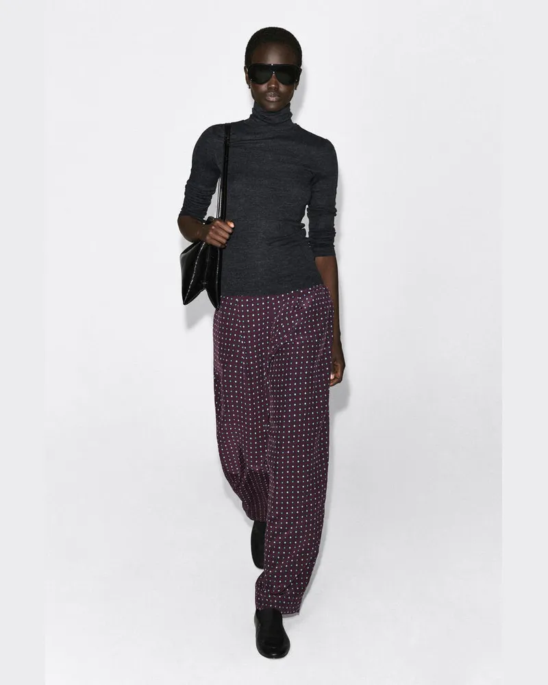 COS Hose Mit Rautenmuster Und Geradem Bein Rot