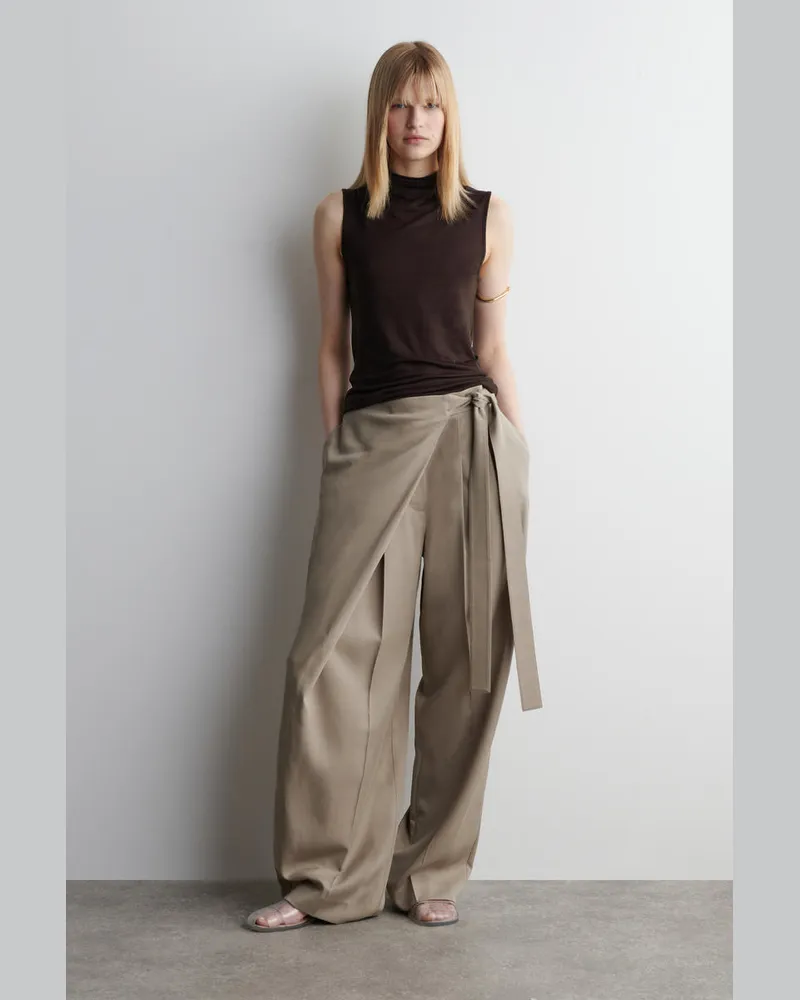COS Fliessende Hose Mit Wickelfront Blau