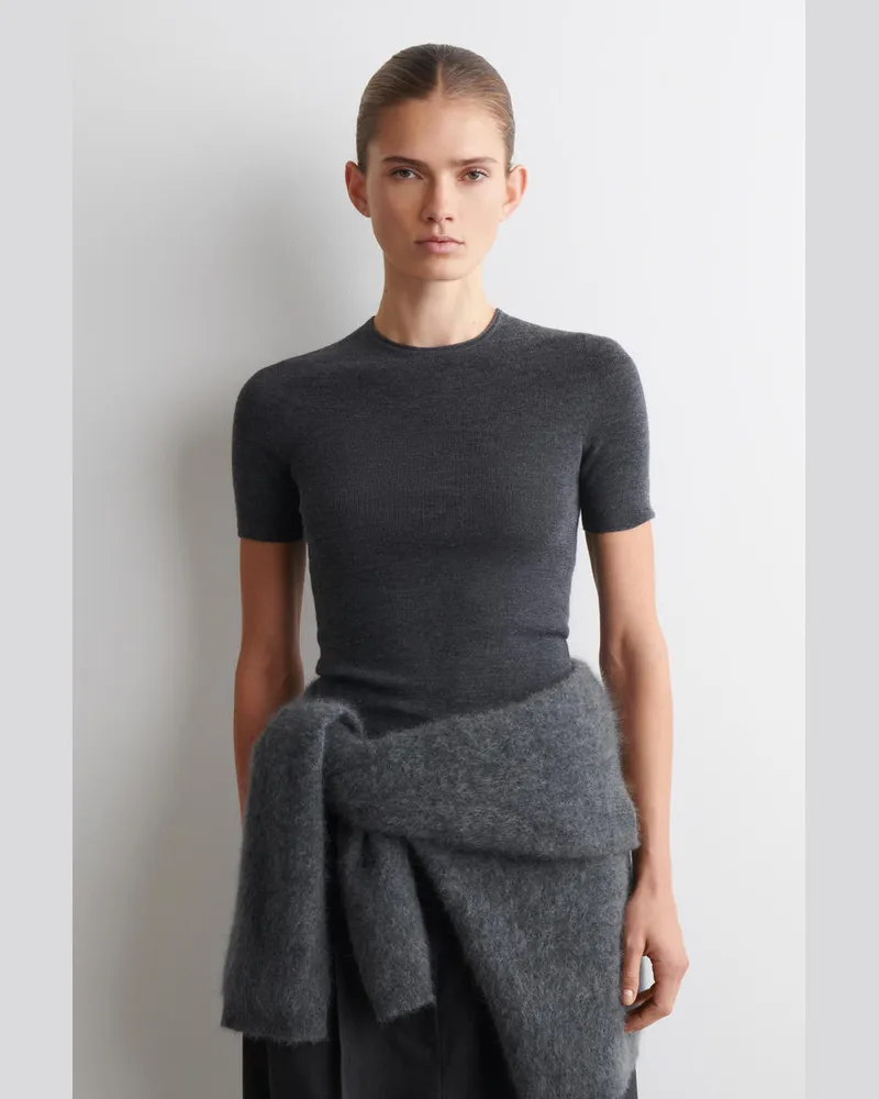 COS T-Shirt Aus Merinowolle Grau