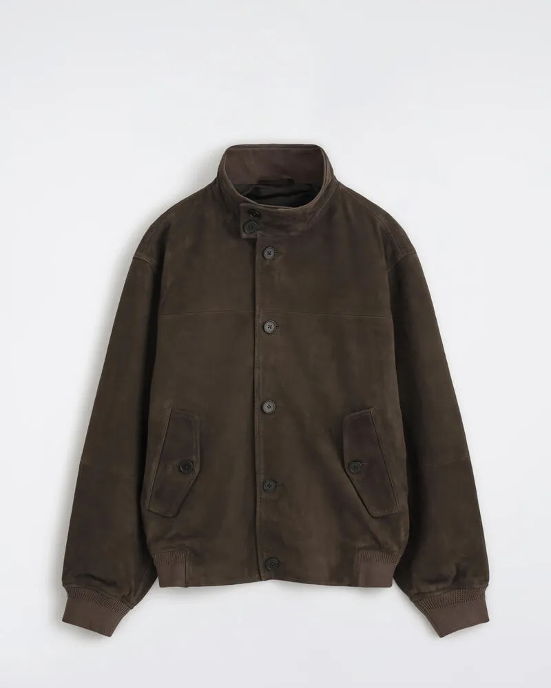 COS Bomberjacke Aus Veloursleder Mit Trichterkragen Braun