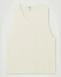 COS Rundhals-Tanktop Aus Rippstrick Cremeweiss