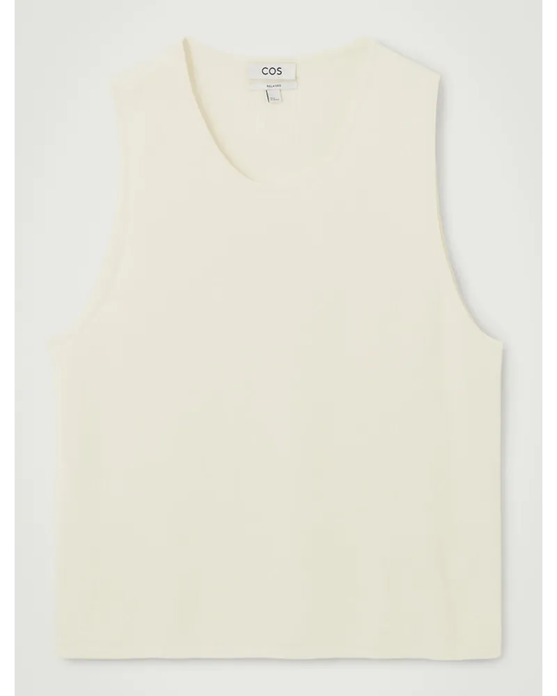 Cos Rundhals-Tanktop Aus Rippstrick Cremeweiss