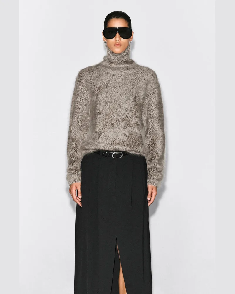 COS Grobstrickpullover Aus Gebürstetem Kaschmir Grau