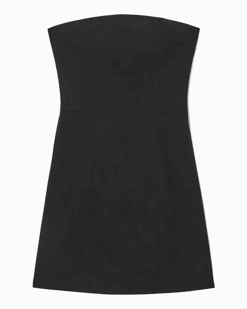 COS Bustier-Minikleid Aus Leinen-Mix Schwarz