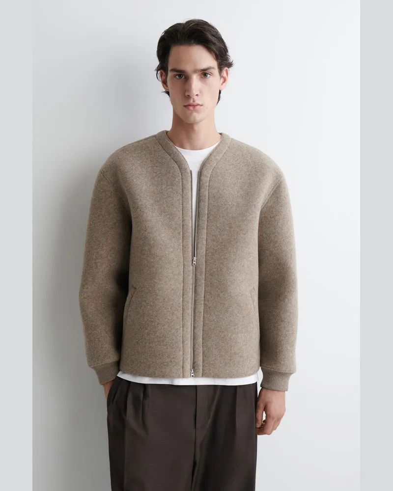 COS Oversized-Strickjacke Mit Reissverschluss Beige