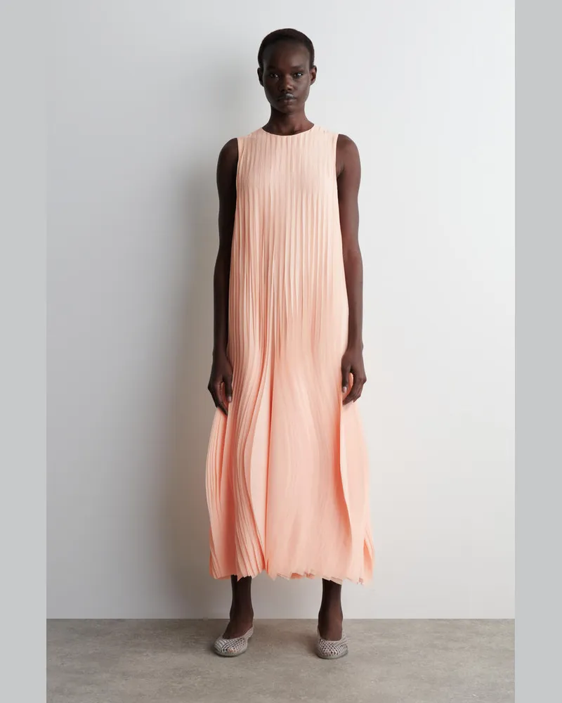 COS Petal Midikleid Orange