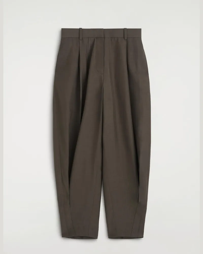 COS Hose Mit Ballonbein Und Falten Braun