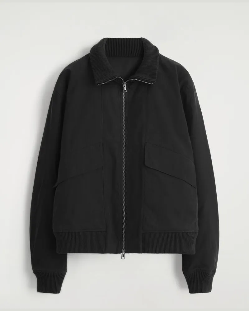 COS Gepolsterte Fliegerjacke Aus Baumwolle Schwarz
