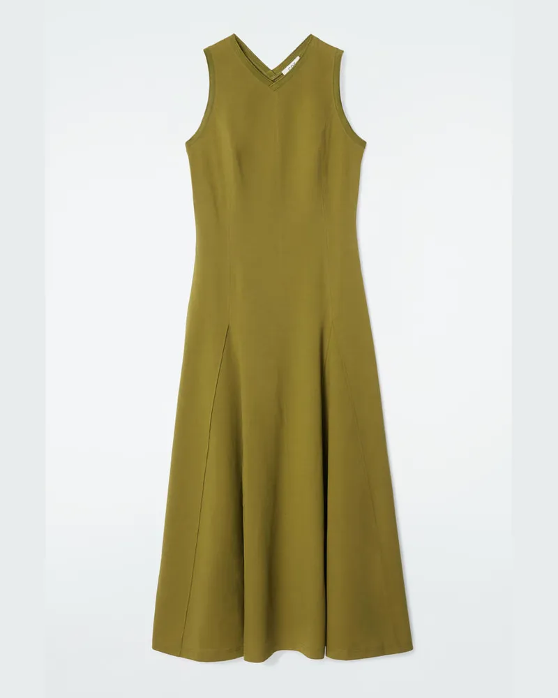 COS Ausgestelltes Maxikleid Aus Jersey Grün